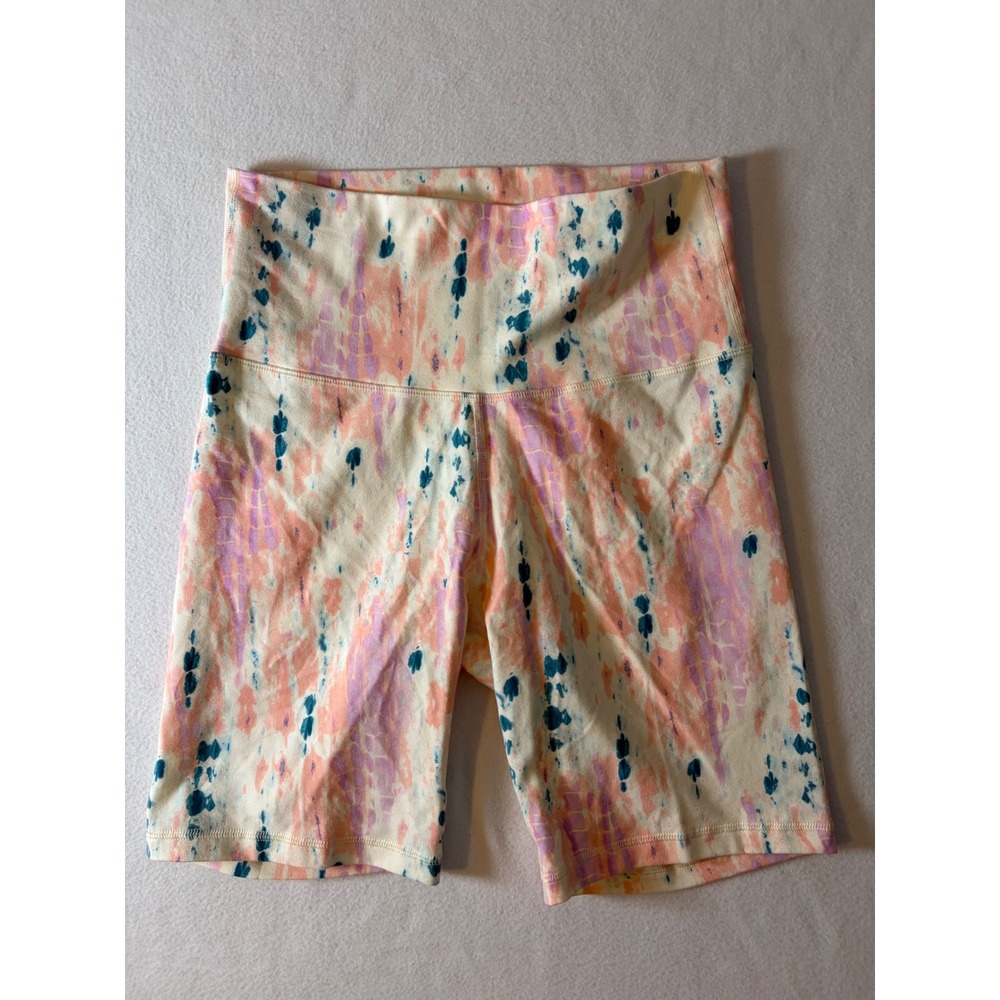 Old Navy Active Go-Dry Tie Dye Biker Shorts Women Large Pink Purple Teal Yoga